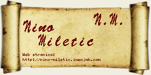 Nino Miletić vizit kartica